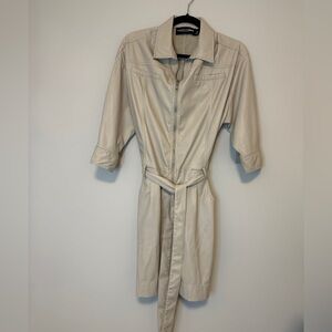 Cream/beige leather dress